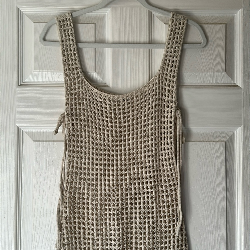 Keen the Label Crotchet Coverup Cream Dress S